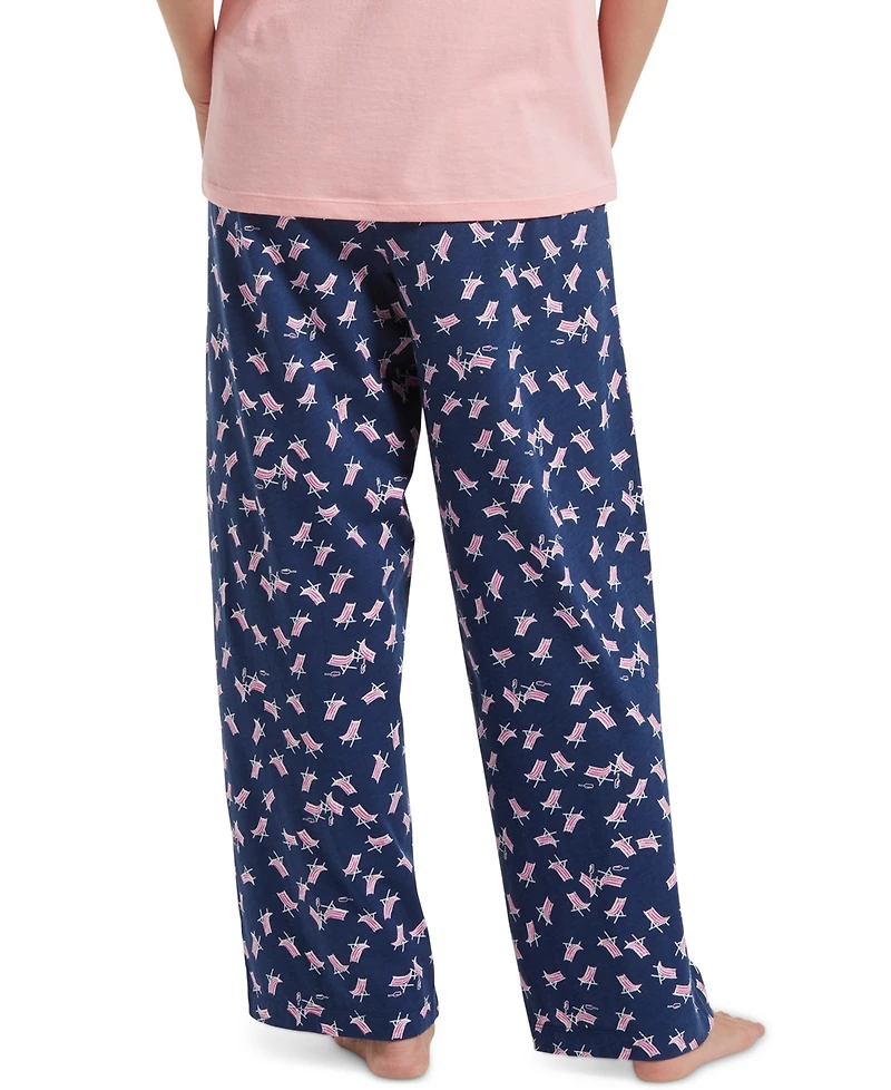 Hue Women's Sleepwell Printed Knit Capri Pajama Pant Made with Temperature Regulating Technology
