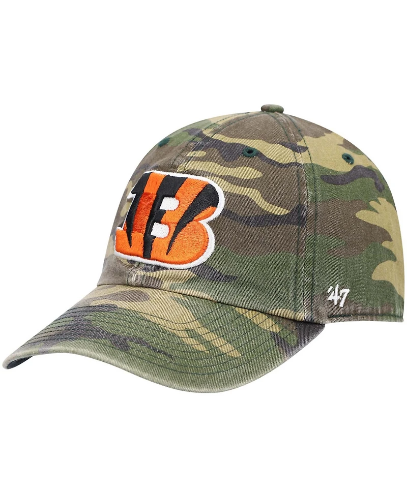 '47 Men's Camo Cincinnati Bengals Woodland Clean Up Adjustable Hat