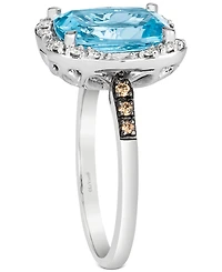 Le Vian Blue Topaz (4-1/4 ct. t.w.) & Diamond (1/5 ct. t.w.) Ring in 14k White Gold