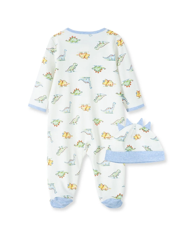 Baby Boys Dinomite Footed Coverall and Cap Set, 2 Piece