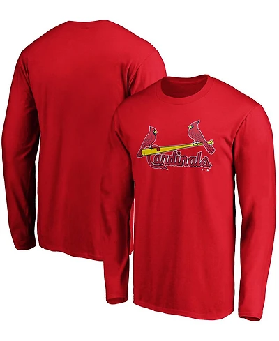 Men's Red St. Louis Cardinals Official Wordmark Long Sleeve T-shirt