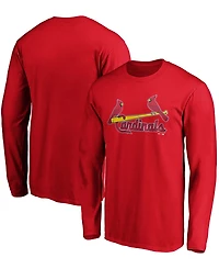 Men's Red St. Louis Cardinals Official Wordmark Long Sleeve T-shirt