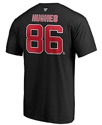 Men's Jack Hughes New Jersey Devils Authentic Stack Name and Number T-shirt