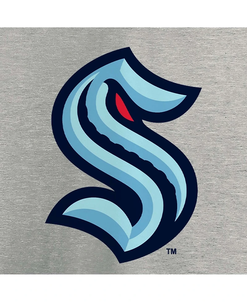 Men's Heather Gray Seattle Kraken Primary Logo T-shirt
