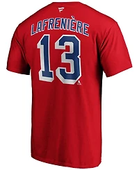Men's Alexis Lafrenivre Red New York Rangers Authentic Stack Name and Number T-shirt