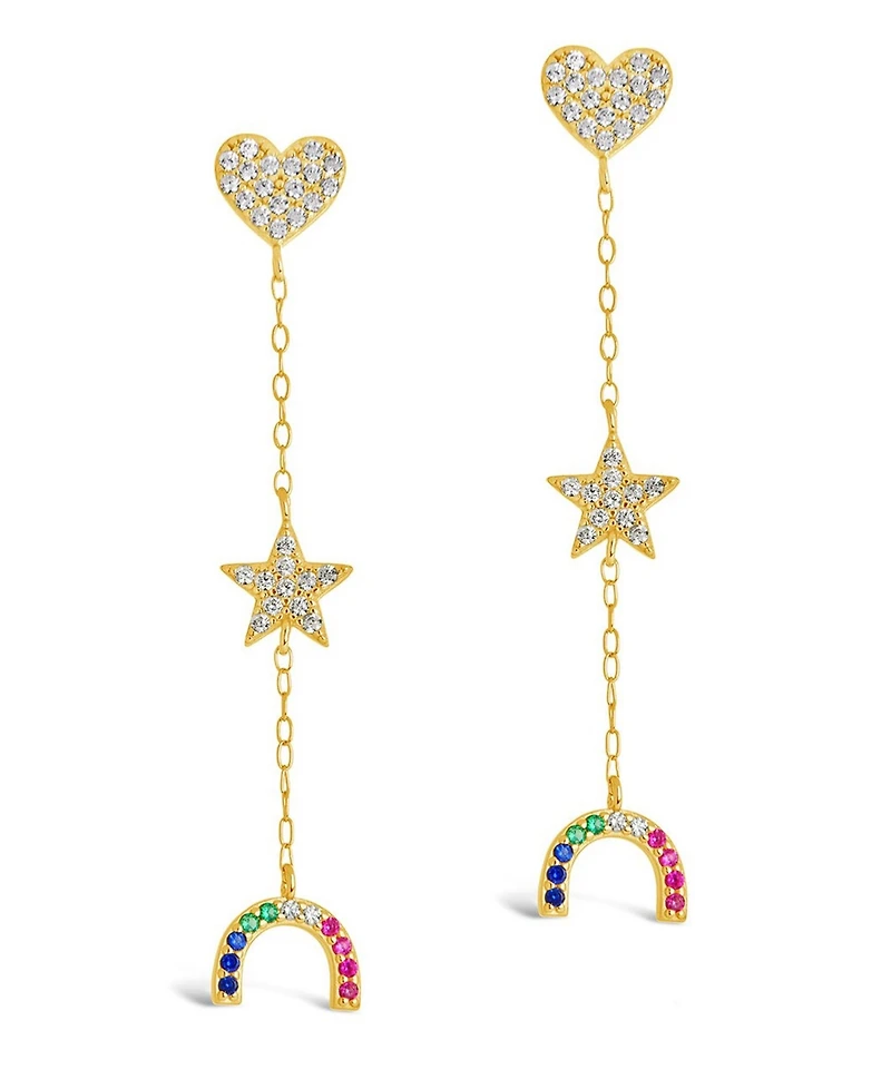 Sterling Forever Women's Fai Dangle Stud Drop Earrings