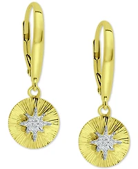 Giani Bernini Cubic Zirconia Starburst Disc Drop Earrings, Created for Macy's