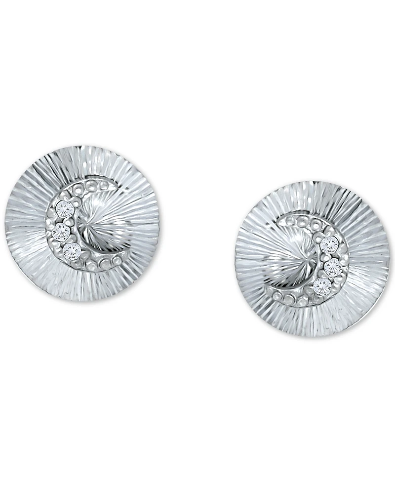 Giani Bernini Cubic Zirconia Moon Disc Stud Earrings, Created for Macy's