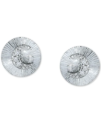 Giani Bernini Cubic Zirconia Moon Disc Stud Earrings, Created for Macy's