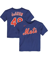 Toddler Boys Jacob Degrom Royal New York Mets Player Name and Number T-shirt