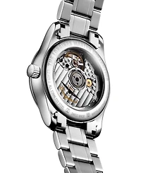 Longines Women's Swiss Automatic Master Moonphase Diamond (1/20 ct. t.w.) Stainless Steel Bracelet Watch 34mm