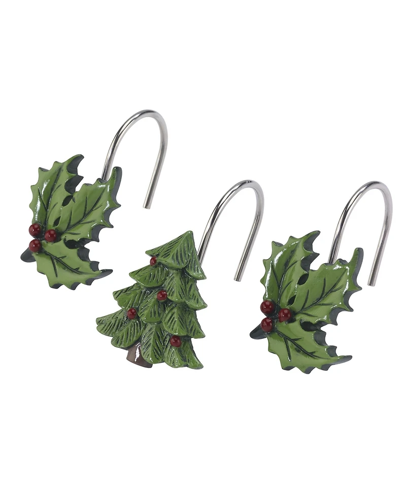 Spode Tartan Shower Curtain Hook Set, 12 Piece