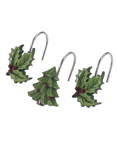 Spode Tartan Shower Curtain Hook Set, 12 Piece