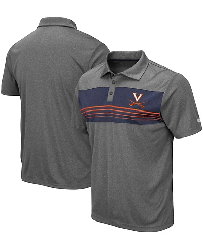 Men's Heathered Charcoal Virginia Cavaliers Wordmark Smithers Polo