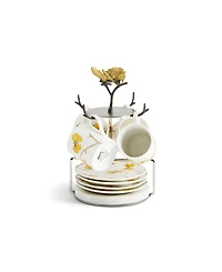 Butterfly Ginkgo 9 Piece Demitasse Cups and Stand Set