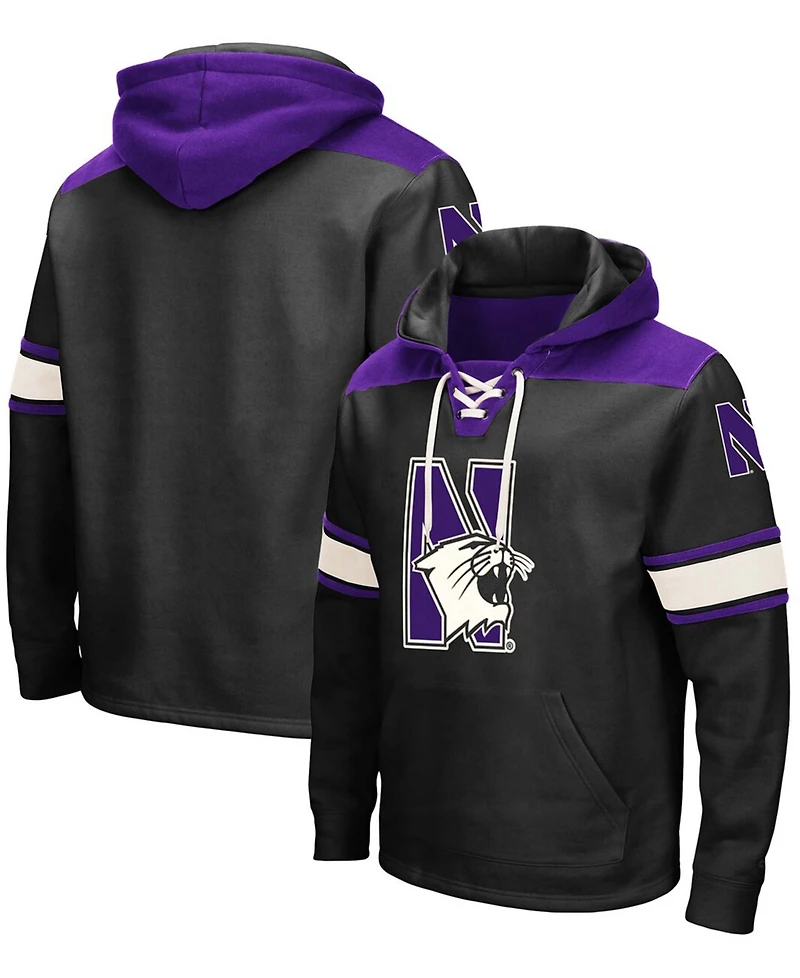 Men's Black Northwestern Wildcats 2.0 Lace-Up Pullover Hoodie