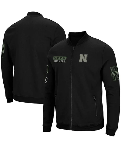 Men's Black Nebraska Huskers Oht Military-Inspired Appreciation High-Speed Bomber Full-Zip Jacket
