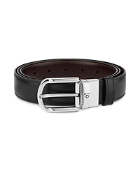 Montblanc Men's Black & Brown Reversible Leather Belt
