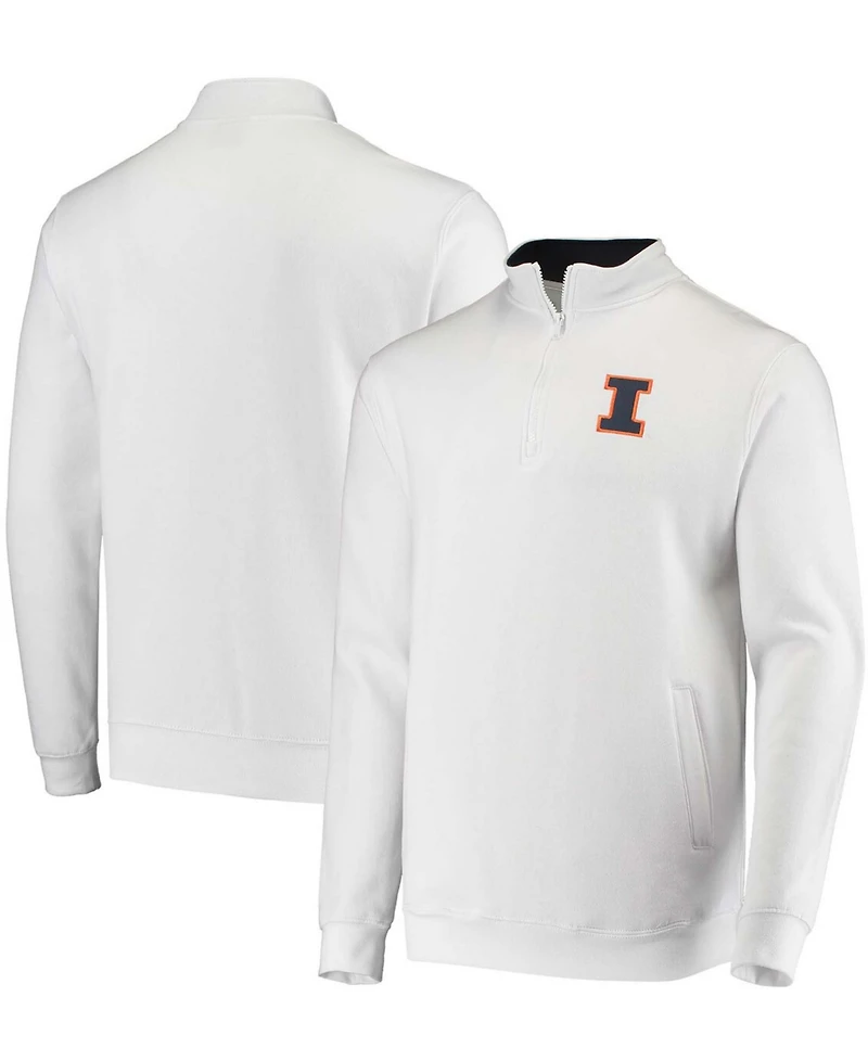 Men's White Illinois Fighting Illini Tortugas Logo Quarter-Zip Jacket
