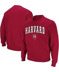 Colosseum Men's Harvard Crimson Team Arch & Logo Tackle Twill Pullover Sweatshirt