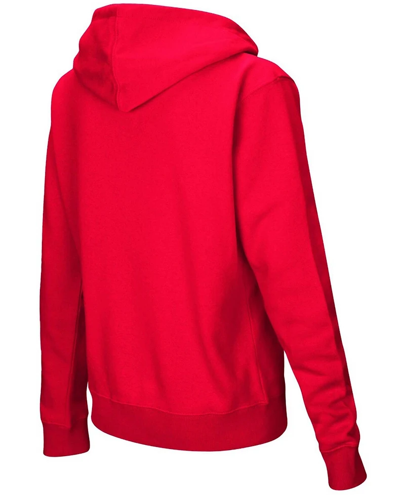 Women's Scarlet Rutgers Knights Team Big Logo Pullover Hoodie