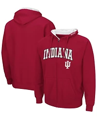 Men's Crimson Indiana Hoosiers Arch Logo 3.0 Full-Zip Hoodie