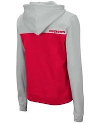 Women's Colosseum Gray, Scarlet Ohio State Buckeyes Aidan Lightweight 1/4-Zip Hoodie
