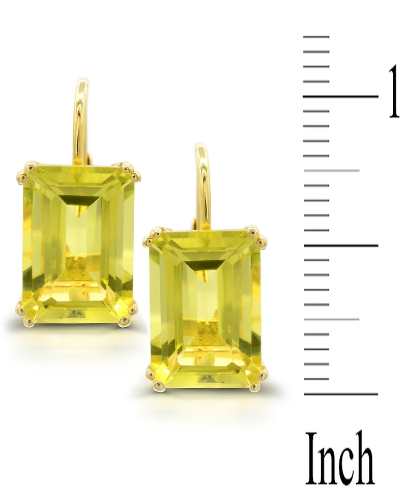 Lime Quartz Leverback Drop Earrings (12-5/8 ct. t.w.) 14k Gold-Plated Sterling Silver (Also White & Prasiolite)