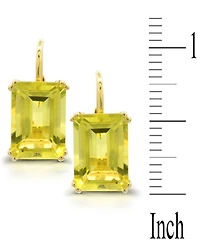 Lime Quartz Leverback Drop Earrings (12-5/8 ct. t.w.) 14k Gold-Plated Sterling Silver (Also White & Prasiolite)