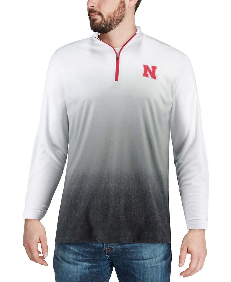 Men's Gray Nebraska Huskers Magic Team Logo Quarter-Zip Jacket