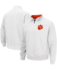 Men's White Clemson Tigers Tortugas Logo Quarter-Zip Pullover Jacket