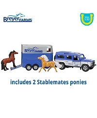 Breyer Horses Breyer Farms 1:32 Scale Land Rover Play Set, 4 Piece