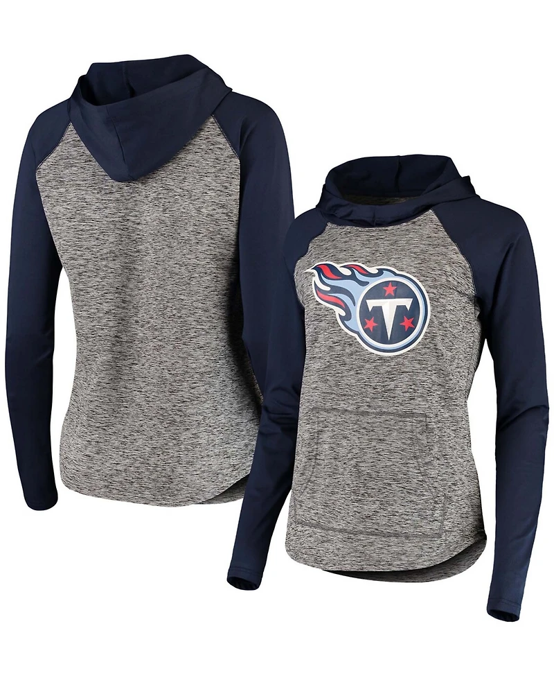 Women's Heathered Gray-Navy Tennessee Titans Championship Ring Pullover Hoodie