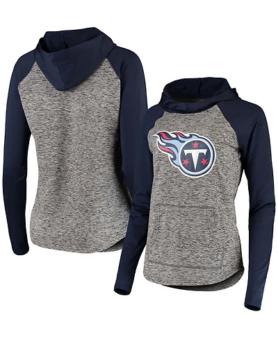 Women's Heathered Gray-Navy Tennessee Titans Championship Ring Pullover Hoodie