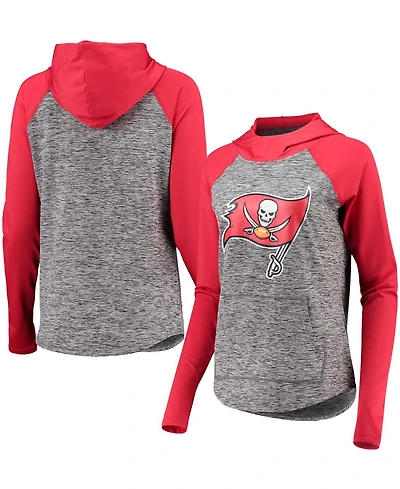 Women's Heathered Gray-Red Tampa Bay Buccaneers Championship Ring Pullover Hoodie