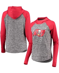 Women's Heathered Gray-Red Tampa Bay Buccaneers Championship Ring Pullover Hoodie