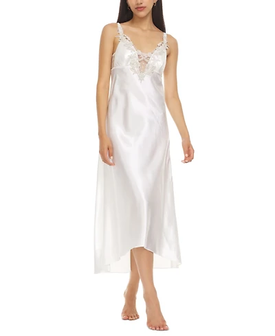 Flora by Flora Nikrooz Stella Satin Venise Trim Lingerie Nightgown