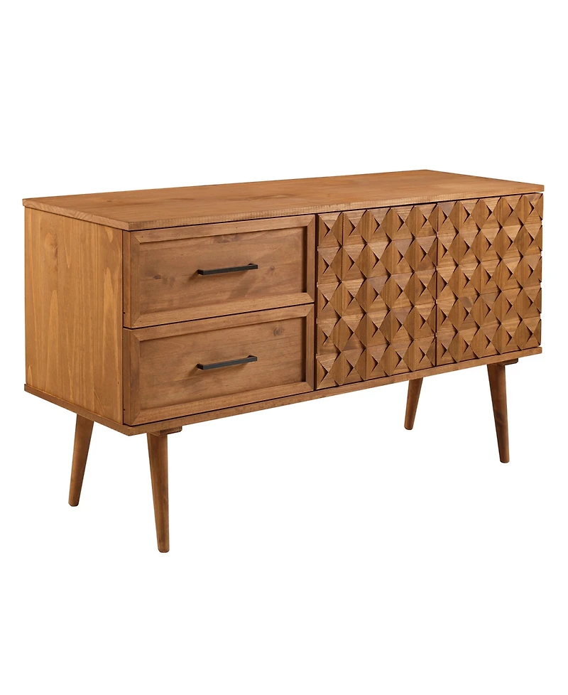 58" Solid Wood 2-Drawer Prism Sideboard