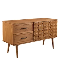 58" Solid Wood 2-Drawer Prism Sideboard