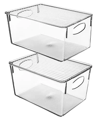 Sorbus Large Plastic Storage Bins with Lids - for Kitchen Organization, Pantry/Storage Organizers, Fridge Organizer