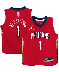 Toddler Girls and Boys Zion Williamson Red New Orleans Pelicans 2020/21 Jersey - Statement Edition