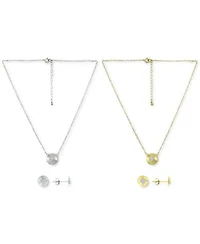 Giani Bernini Cubic Zirconia Heart Cluster Disc Pendant Necklace Stud Earrings Jewelry Collection Created For Macys