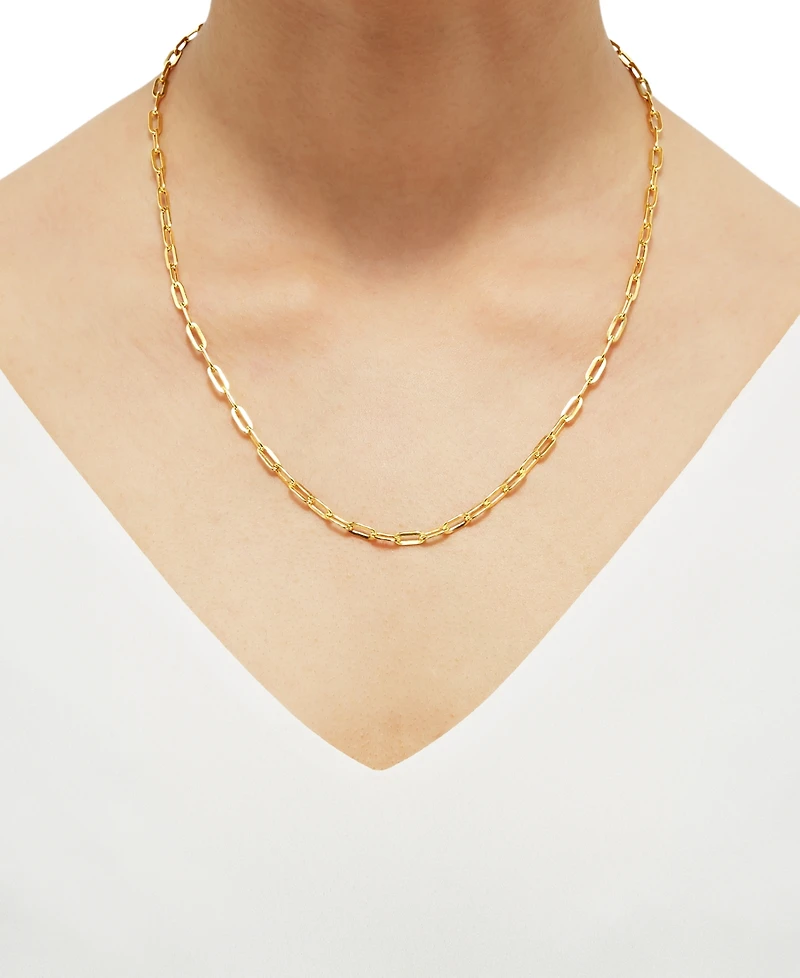 Lightweight Paperclip Link 20" Chain Necklace in 10k Gold