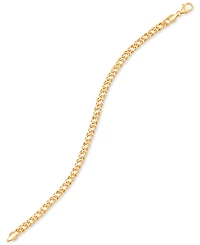 Italian Gold Double Curb Link Chain Bracelet in 10k Gold