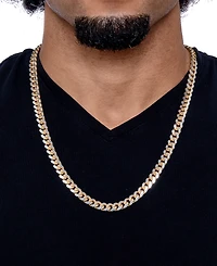 24" Men's Two-Tone Cuban Link Chain Necklace in 14k Gold-Plated Sterling Silver and Sterling Silver