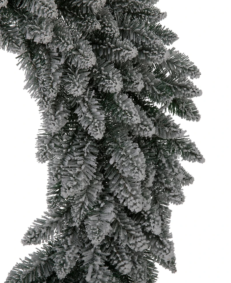 Glitzhome Oversized Pre-Lit Snow Flocked Christmas Wreath with 60 Warm White Lights, 36" D
