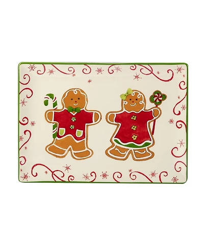 Holiday Magic Gingerbread Rectangular Platter, 14" x 10"