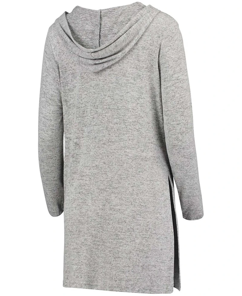 Women's Heathered Gray West Virginia Mountaineers Cuddle Soft Duster Tri-Blend Hooded Cardigan