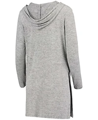 Women's Heathered Gray West Virginia Mountaineers Cuddle Soft Duster Tri-Blend Hooded Cardigan