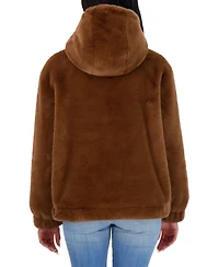 Sebby Juniors' Reversible Faux Fur Hooded Bomber Jacket